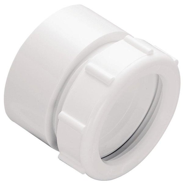 Plumb Pak Marvel Pipe Connector, 112 in, Compression, Plastic, White, SCH 40 Schedule PP20999